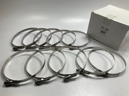(10) Ideal 4580051 SAE 812 Hose Clamps - 7-1/4''-8-1/8'' Clamp Range, Stainless