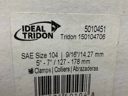 (9) Ideal 5010451 Worm Gear Hose Clamp, SAE Size # 104, 5'' To 7''