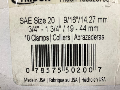 (100) Ideal 5020051 SS Hose Clamps, SAE Size # 20, 3/4'' To 1-3/4'' Clamping Range