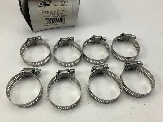 (8) Ideal 5024051 Worm Gear Hose Clamp, SAE Size # 24, 1'' To 2''