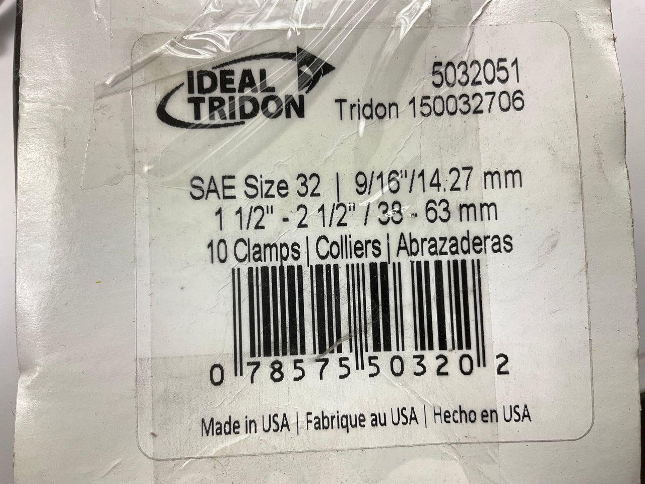 (10) Ideal 5032051 Worm Gear Hose Clamp, SAE Size # 32, 1-1/2'' To 2-1/2''