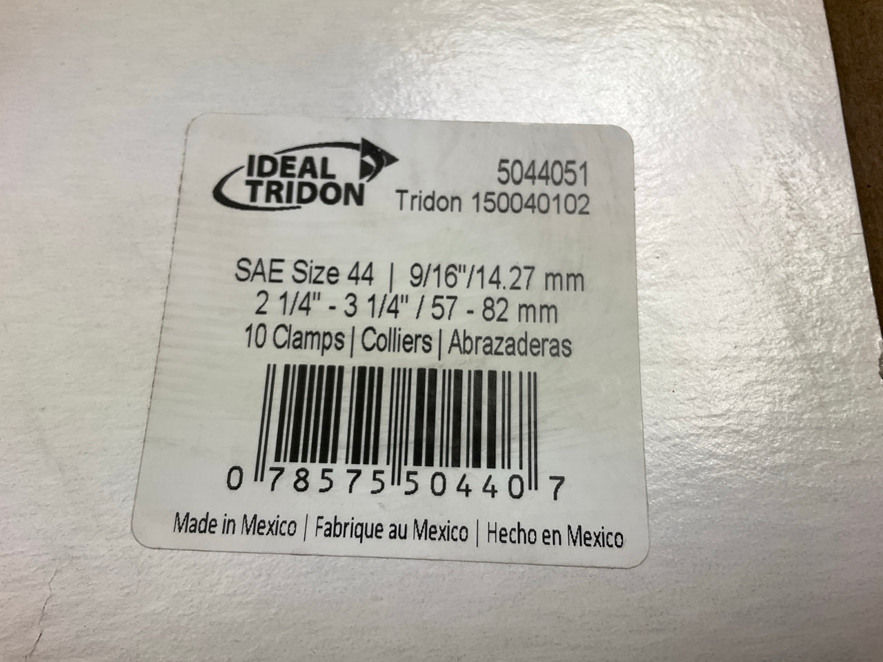 (10) Ideal 5044051 Worm Gear Hose Clamp, SAE Size # 44, 2-1/4'' To 3-1/4''