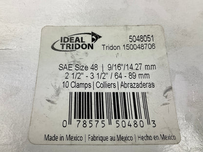 (9) Ideal 5048051 Worm Gear Hose Clamp, SAE Size # 48, 2-1/2'' To 3-1/2''