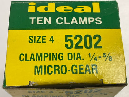 (10) Ideal 5202 Hose Clamps SAE Size #4, Clamping Diameter: 1/4''- 5/8''