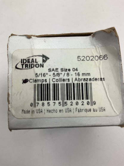 (9) Ideal 5202066 Worm Gear Hose Clamp, SAE Size # 04, 5/16'' To 5/8''