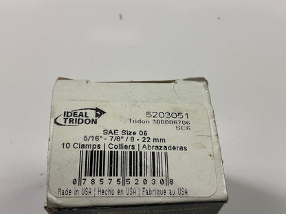 (8) Ideal 5203051 Worm Gear Hose Clamp, SAE Size # 06, 5/16'' To 7/8''