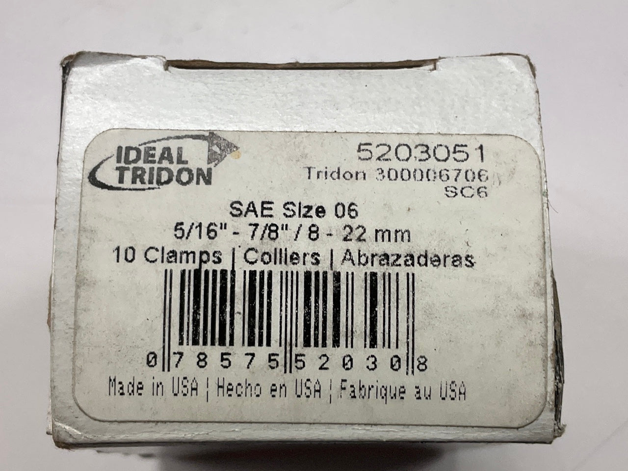 (9) Ideal 5203051 Worm Gear Hose Clamp, SAE Size # 06, 5/16'' To 7/8''