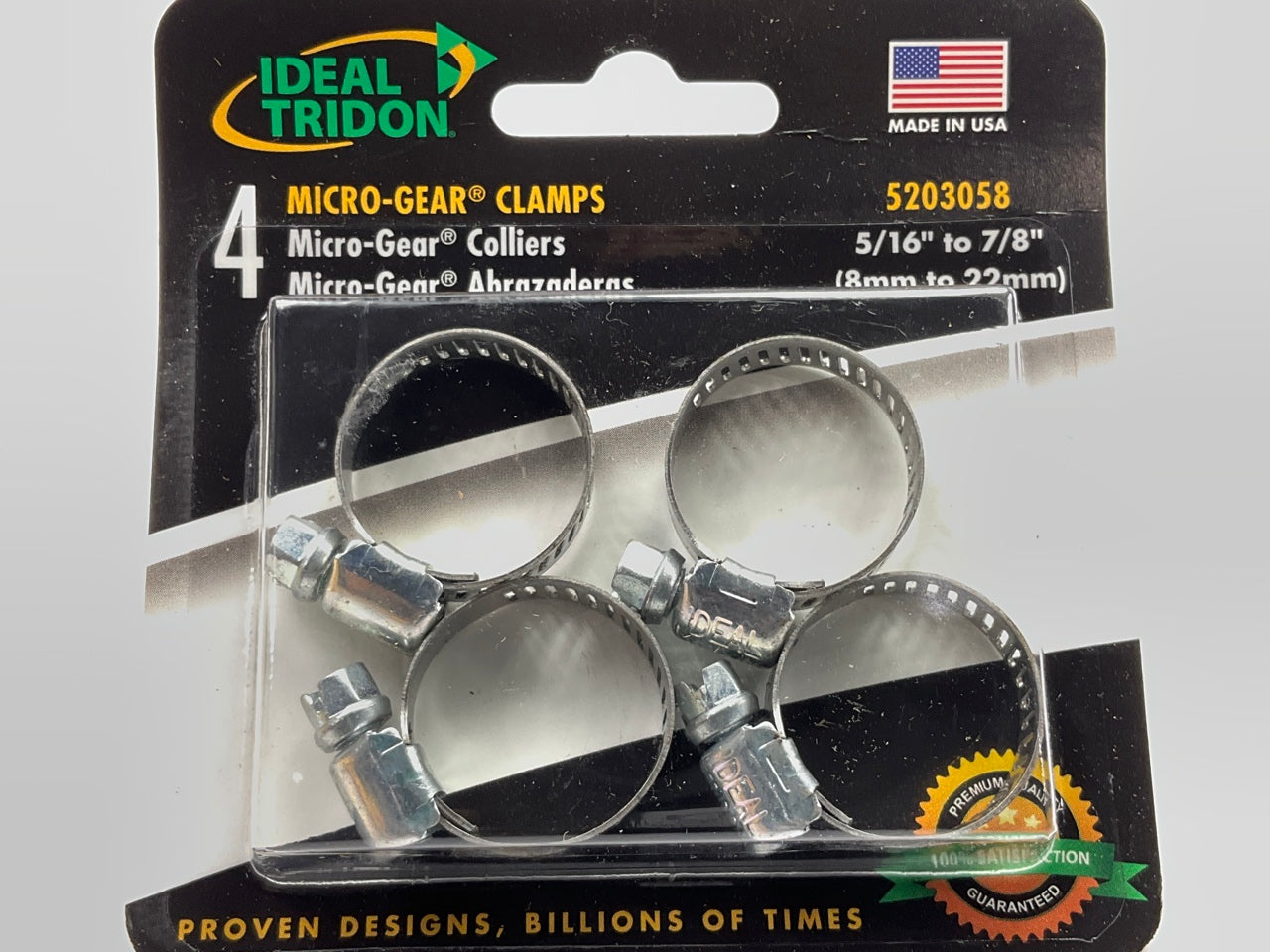 (4) Ideal 5203058  5/16''-7/8'' Hose Clamps SAE Size 06  (8mm To 22mm)