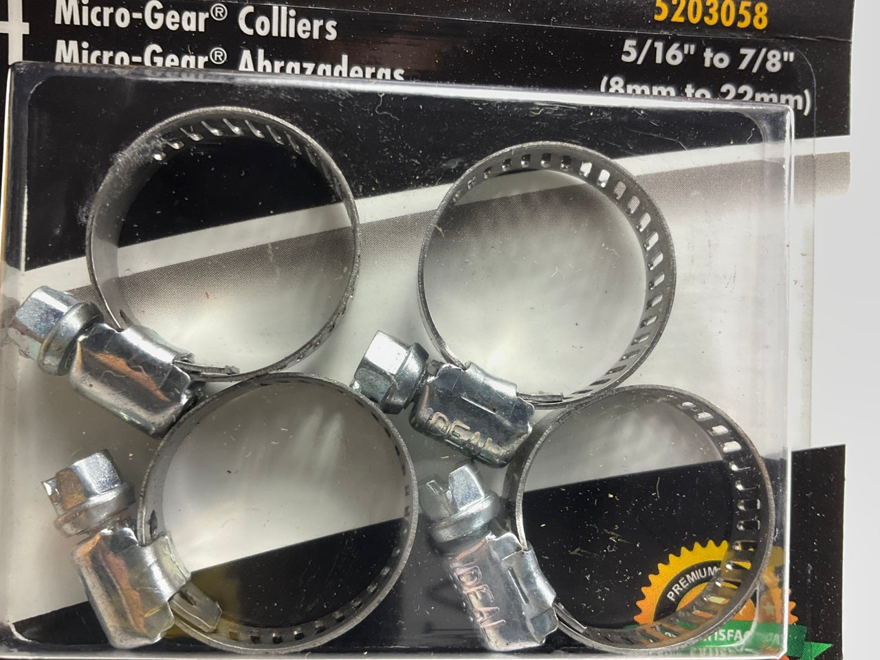 (4) Ideal 5203058  5/16''-7/8'' Hose Clamps SAE Size 06  (8mm To 22mm)