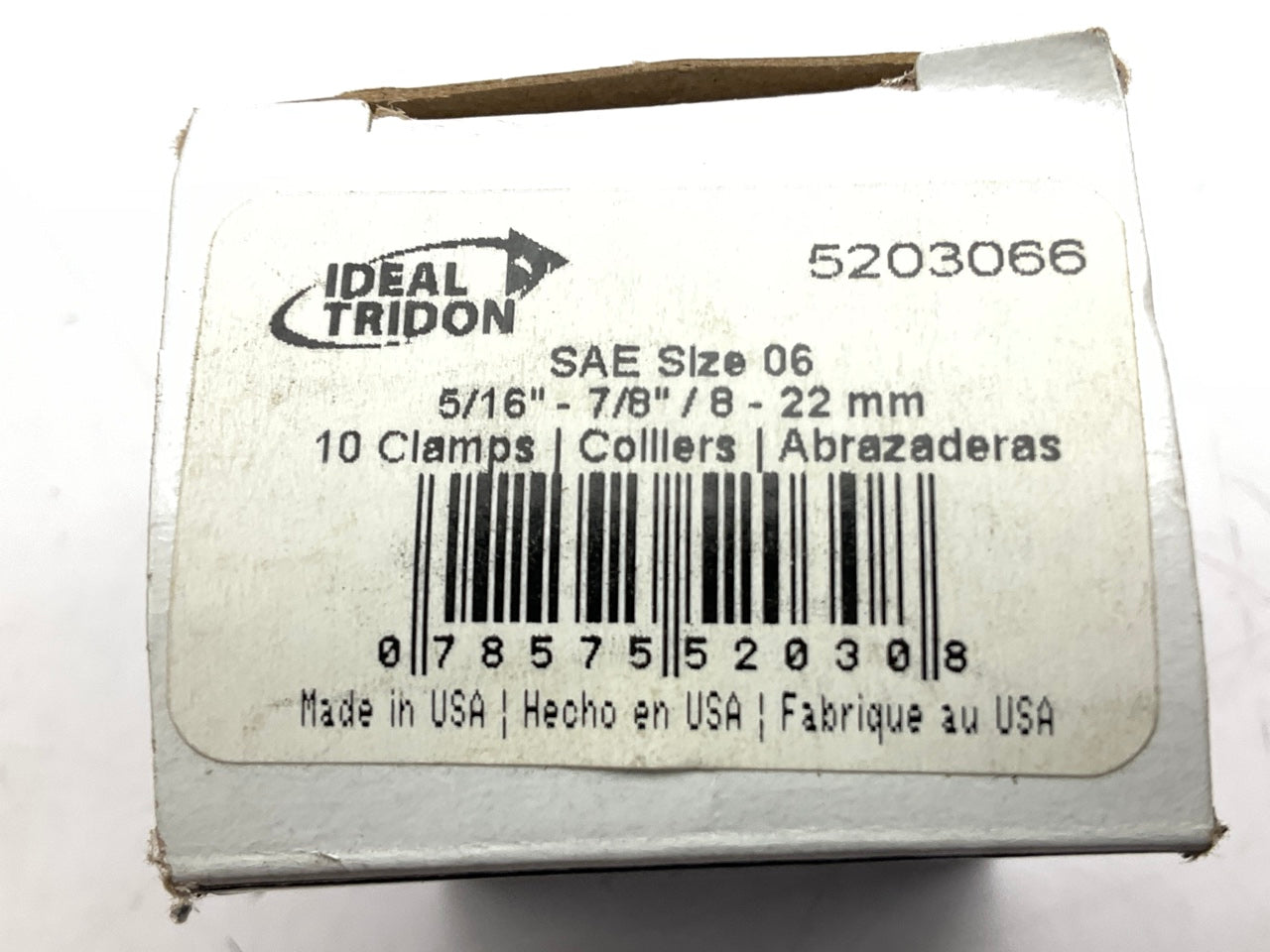 (8) Ideal 5203066 Hose Clamps, 5/16'' - 7/8'' / 8-22 Mm Clamp Range, SAE Size 06