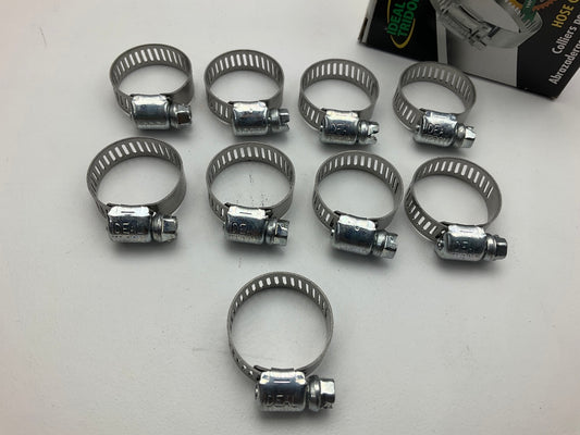 (9) Ideal 5203066 Hose Clamps, 5/16'' - 7/8'' / 8-22 Mm Clamp Range, SAE Size 06