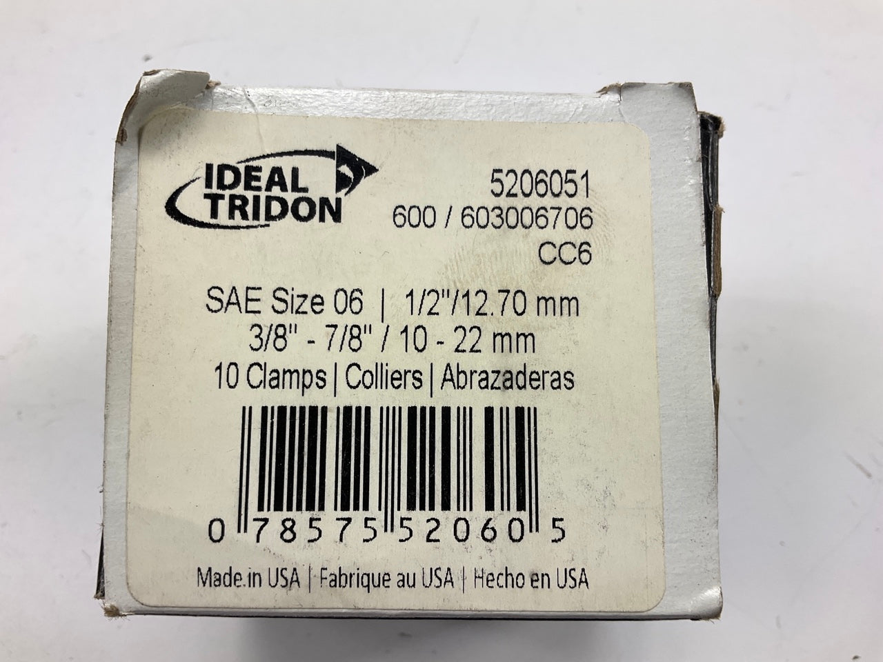 (8) Ideal 5206051 Worm Gear Hose Clamp, SAE Size # 06, 3/8'' To 7/8''