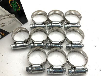 (10) Ideal 5212 Worm Gear Hose Clamps SAE # 12 Size  - 1/2'' - 1-1/4'' Diameter