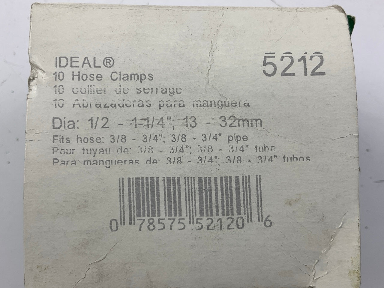 (8) Ideal 5212 Worm Gear Hose Clamps SAE # 12 Size - 1/2'' - 1-1/4'' Diameter