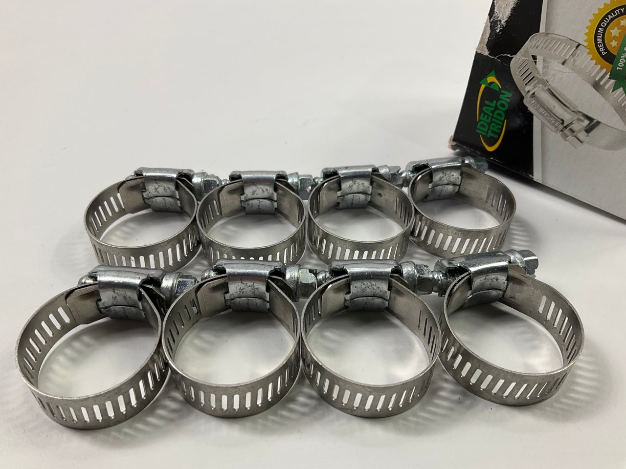 (8) Ideal 5212051 Worm Gear Hose Clamp, SAE Size # 12, 1/2'' To 1-1/4''