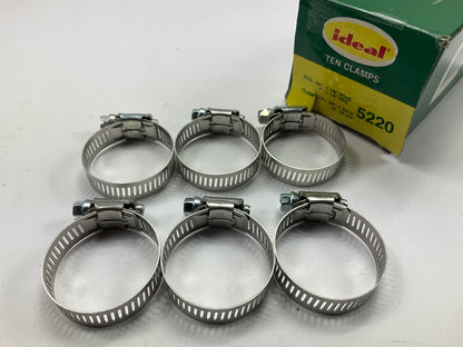 (6) Ideal 5220 Worm Gear Hose Clamp, SAE Size # 20, 3/4'' To 1-3/4''