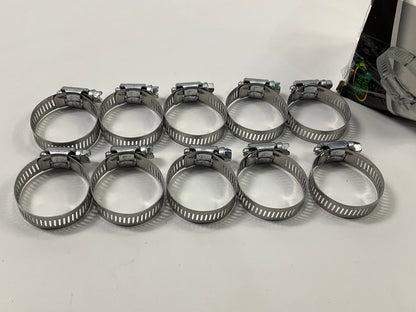 (10) Ideal 5220051 Worm Gear Hose Clamps, SAE Size # 20,  3/4'' To 1-3/4''