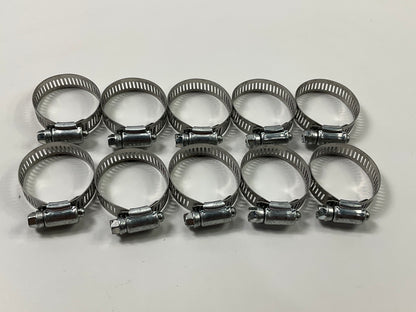 (10) Ideal 5220051 Worm Gear Hose Clamps, SAE Size # 20,  3/4'' To 1-3/4''