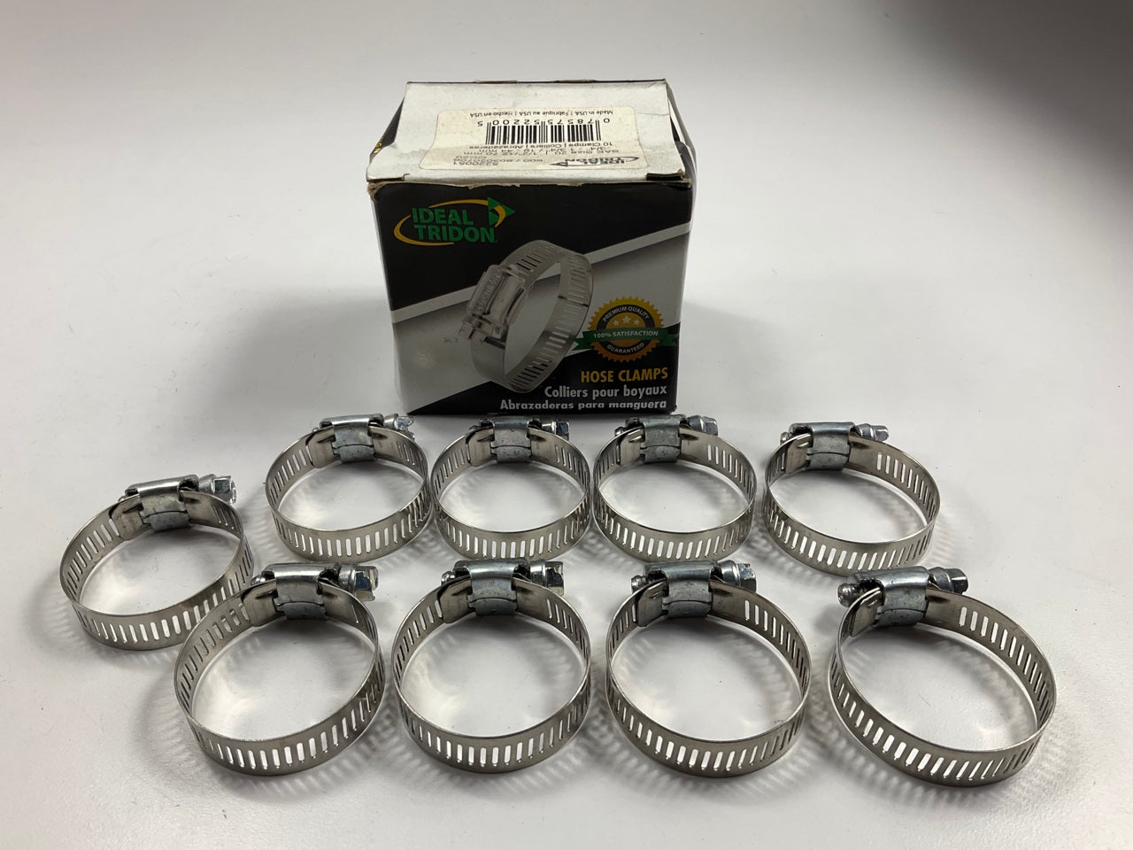 (9) Ideal 5220051 Worm Gear Hose Clamp, SAE Size # 20, 3/4'' To 1-3/4''