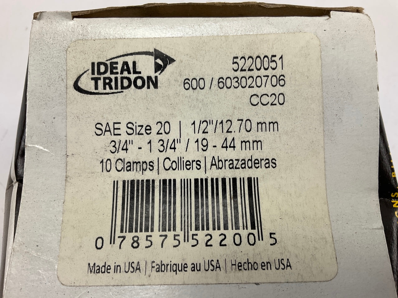 (9) Ideal 5220051 Worm Gear Hose Clamp, SAE Size # 20, 3/4'' To 1-3/4''