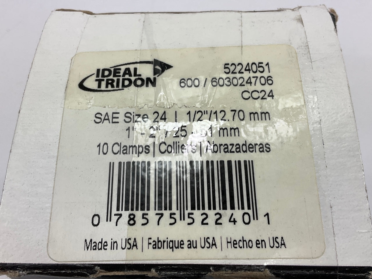 (9) Ideal 5224051 Hose Clamps,  SAE Size 24, 1'' To 2'' Clamping Range