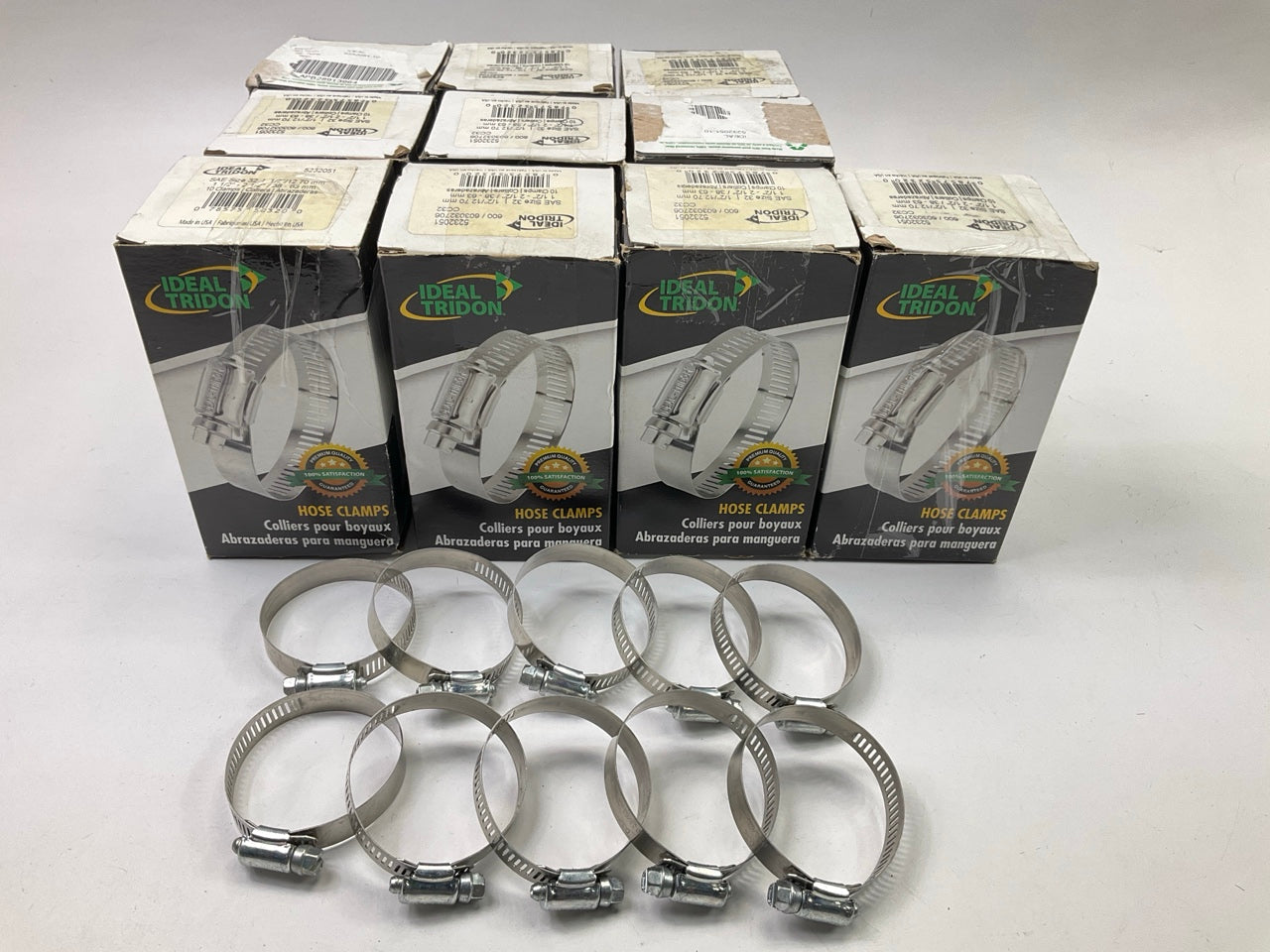 (100) Ideal 5232051 SAE # 32 Hose Clamps, 1-1/2''-2-1/2'' Clamp Range (38mm-63mm)