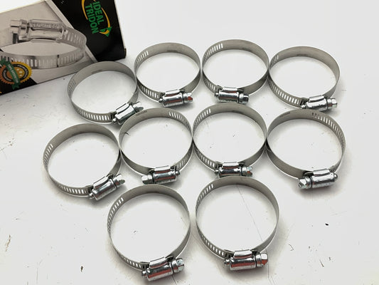 (10) Ideal 5232051 Hose Clamps, 1-1/2''-2-1/2'' Clamp Range (38mm-63mm), SAE # 32