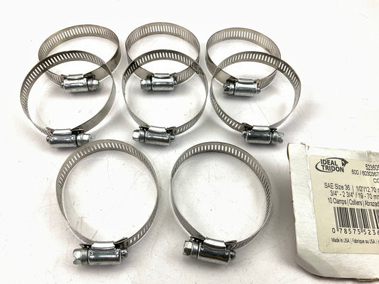 (8) Ideal 5236051 Hose Clamps SAE Size #36, 1-13/16'' To 2-3/4'' Clamping Diameter