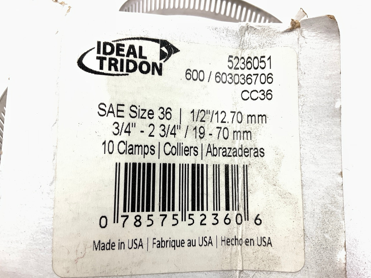 (8) Ideal 5236051 Hose Clamps SAE Size #36, 1-13/16'' To 2-3/4'' Clamping Diameter