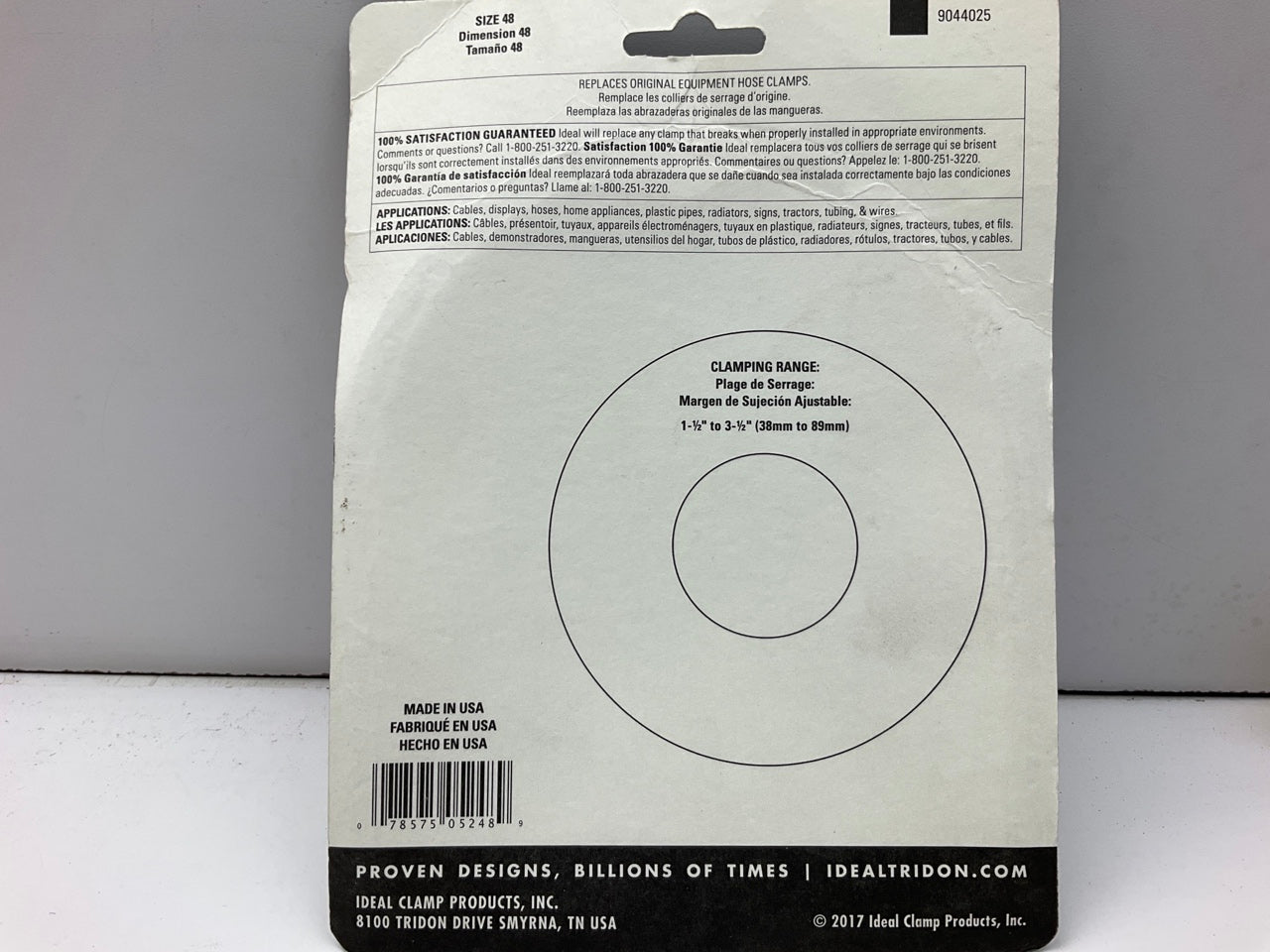 Ideal 5248058 Hose Clamps 1-1/2'' To 3-1/2'', Pack Of 2