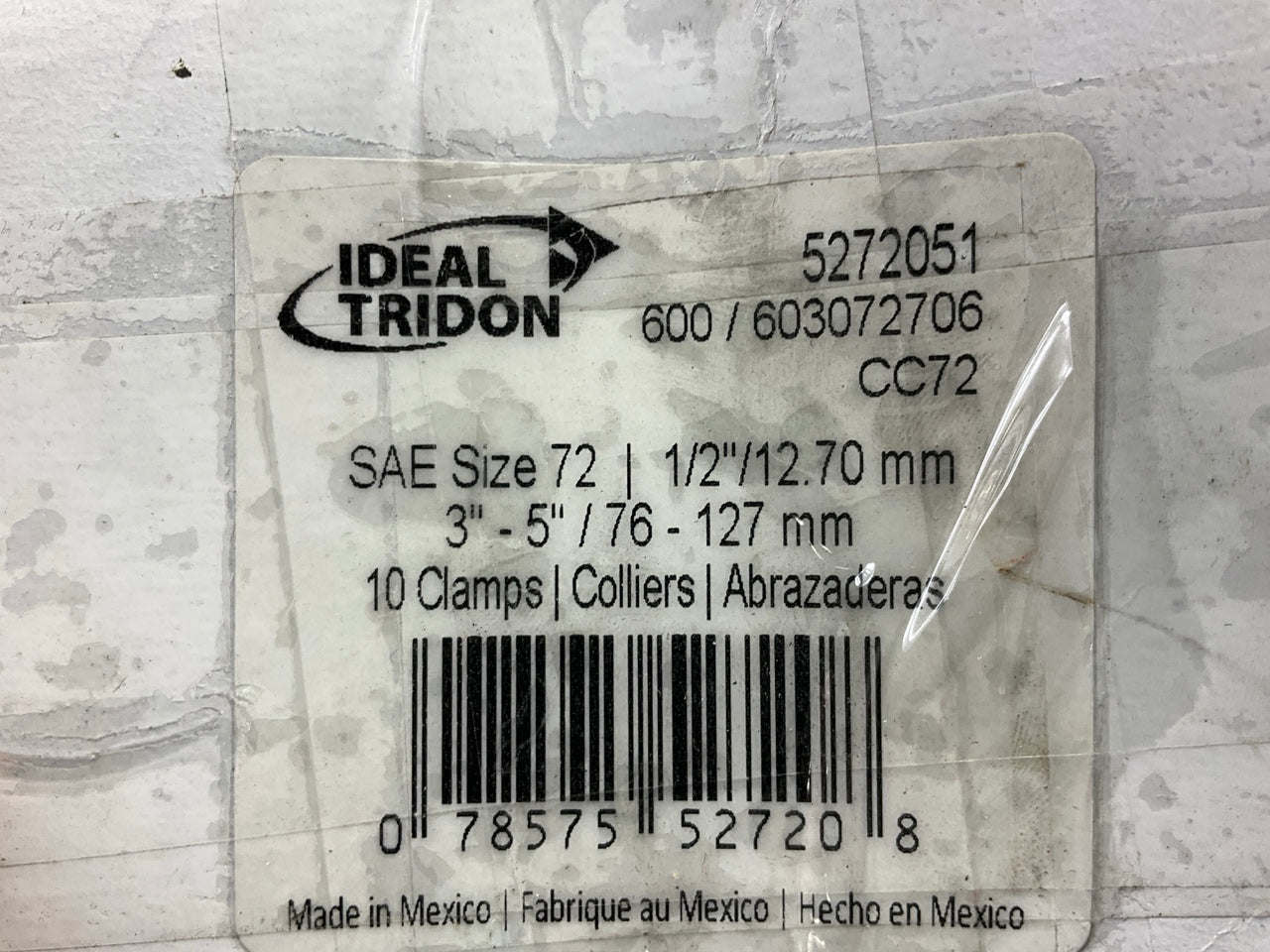 (10) Ideal 5272051 Worm Gear Hose Clamp, SAE Size # 72, 3'' To 5''