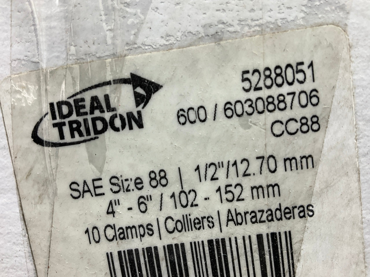 (10) Ideal 5288051 Worm Gear Hose Clamp, SAE Size # 88, 4-1/16'' To 6''