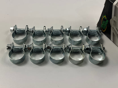 (10) Ideal 52F1551 Fuel Injector Hose Clamps, 1/2''-9/16'' (13mm-15mm) Clamp Range