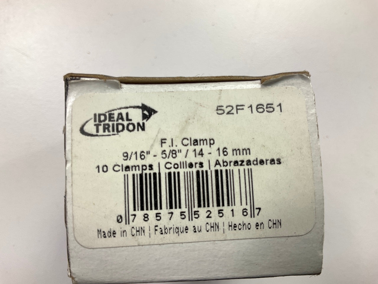 (10) Ideal 52F1651 Fuel Injector Clamps -  14mm-16mm;  9/16''-5/8''