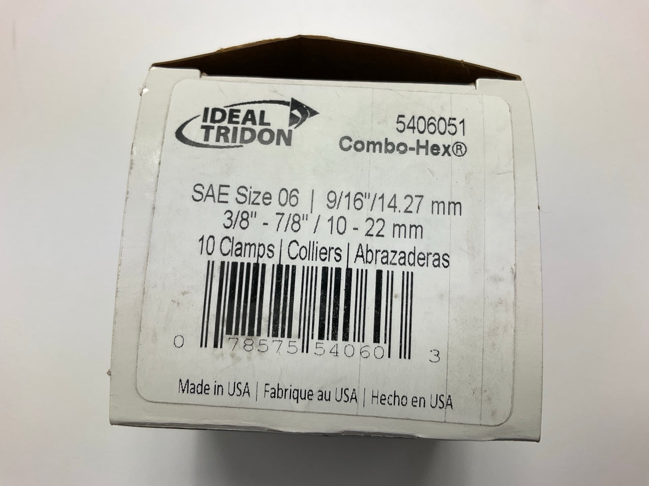 (10) Ideal 5406051 Worm Gear Hose Clamp, SAE Size # 06, 3/8'' To 7/8''