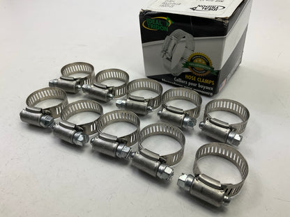 (10) Ideal 5412051 SAE Size 12 Hose Clamps, 1/2'' - 1-1/4'' Clamping Range