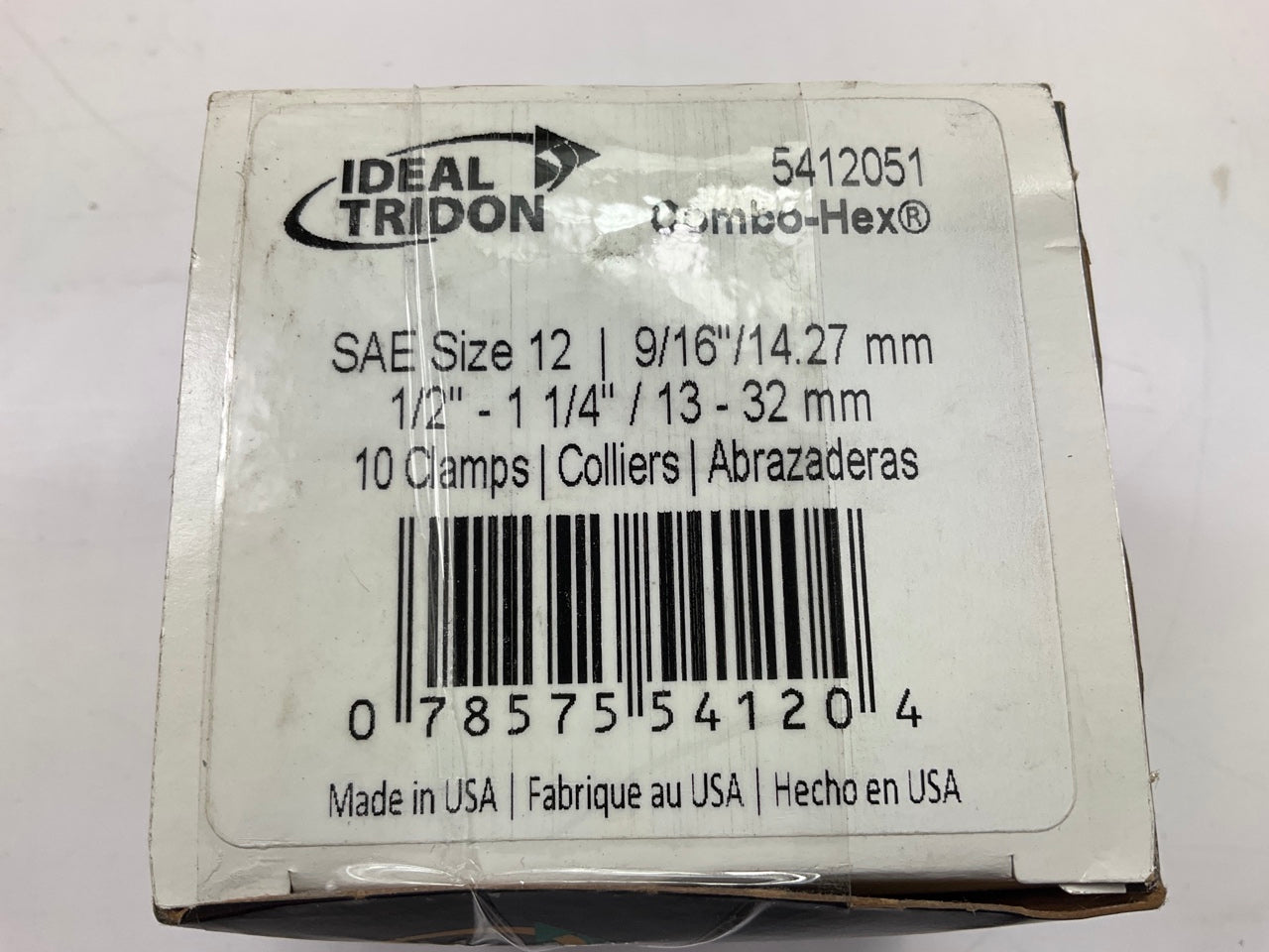 (10) Ideal 5412051 SAE Size 12 Hose Clamps, 1/2'' - 1-1/4'' Clamping Range