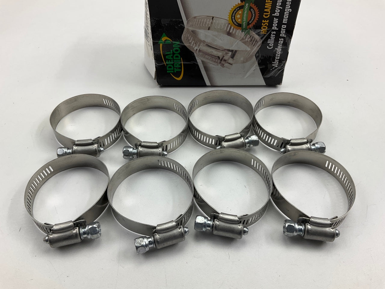 (8) Ideal 5428051 Hose Clamps 9/16'' X 1-1/4''-2-1/4'' SAE Size 28