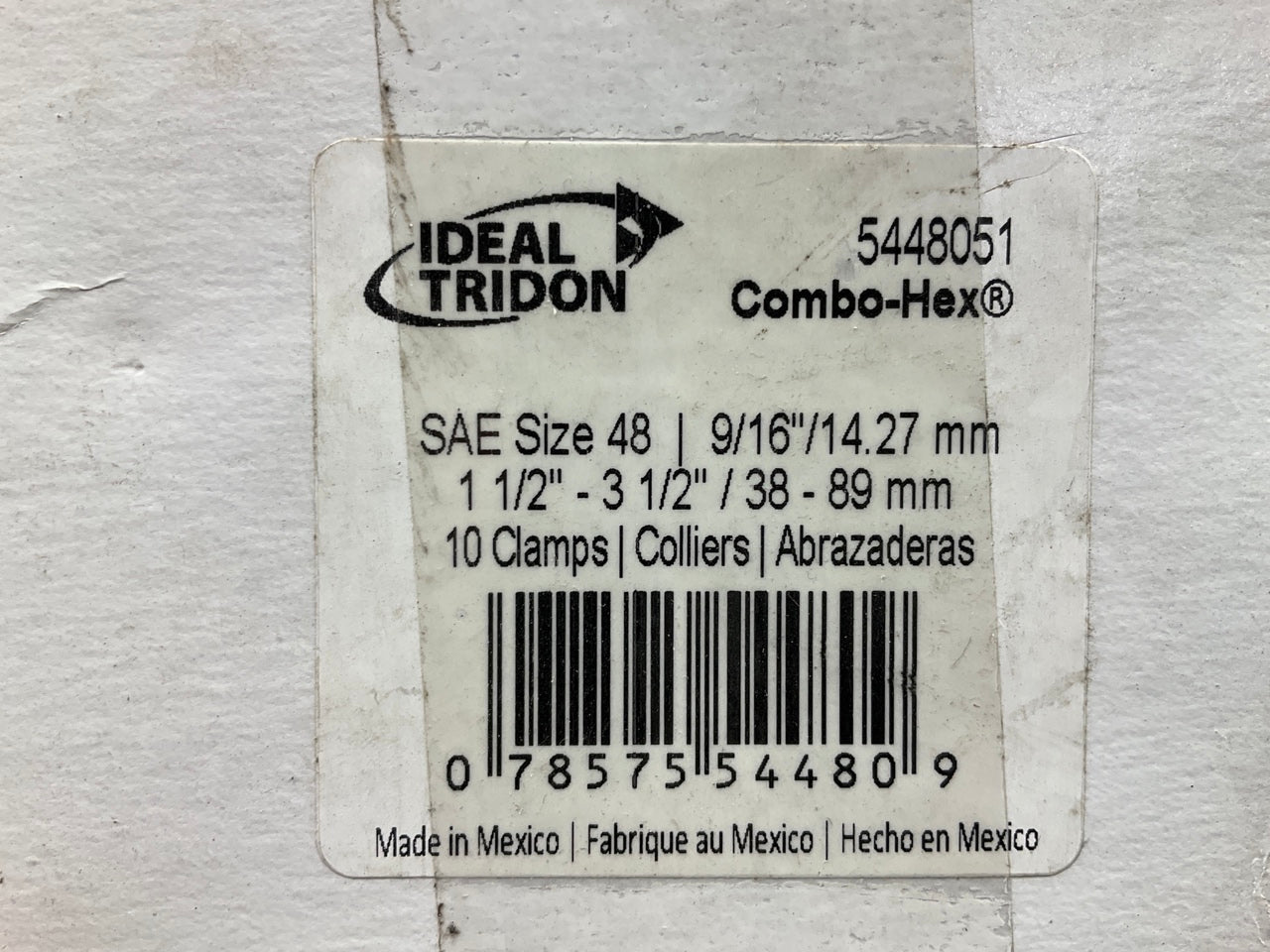 (10) Ideal 5448051 Worm Gear Hose Clamp, SAE Size # 48, 1-1/2'' To 3-1/2''