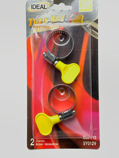 Ideal 5Y012V Turn-key Hose Clamps, 1/2'' [Min] To 1-1/4'' [Max], Pack Of 2