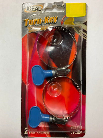 Ideal 5Y028V Turn-Key Hose Clamps,  1-1/4''-2-1/4'' Diameter, 2 / PACK, Size # 28