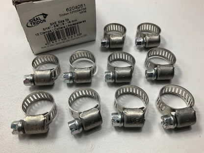 (8) Ideal 6204051 Hose Clamps, SAE Size 04, 5/16''-5/8'' Clamping Range