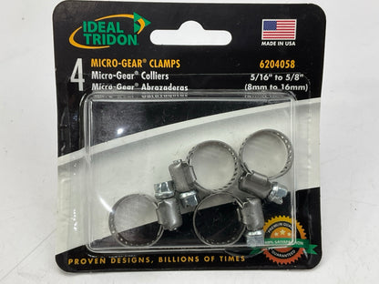 Ideal 6204058 Hy-Gear Hose Clamps 5/16'' To 5/8'', (8mm To 16mm) 4-Pack