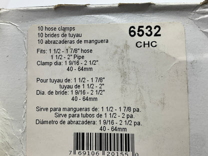 (10) Ideal 6532 Hose Clamps - 1-9/16''-2-1/2'' Clamp Range