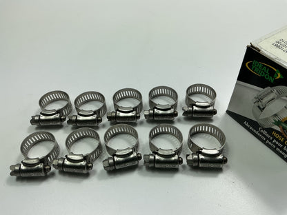 (10) Ideal 6710651 Marine Grade Stainless Hose Clamps, 1/2''-1-1/16'' Clamp Range
