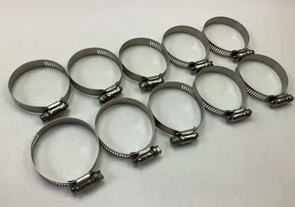 (10) Ideal 6732651 Hose Clamps Stainless Steel, 1-1/2'' - 2-1/2'' Clamping Range