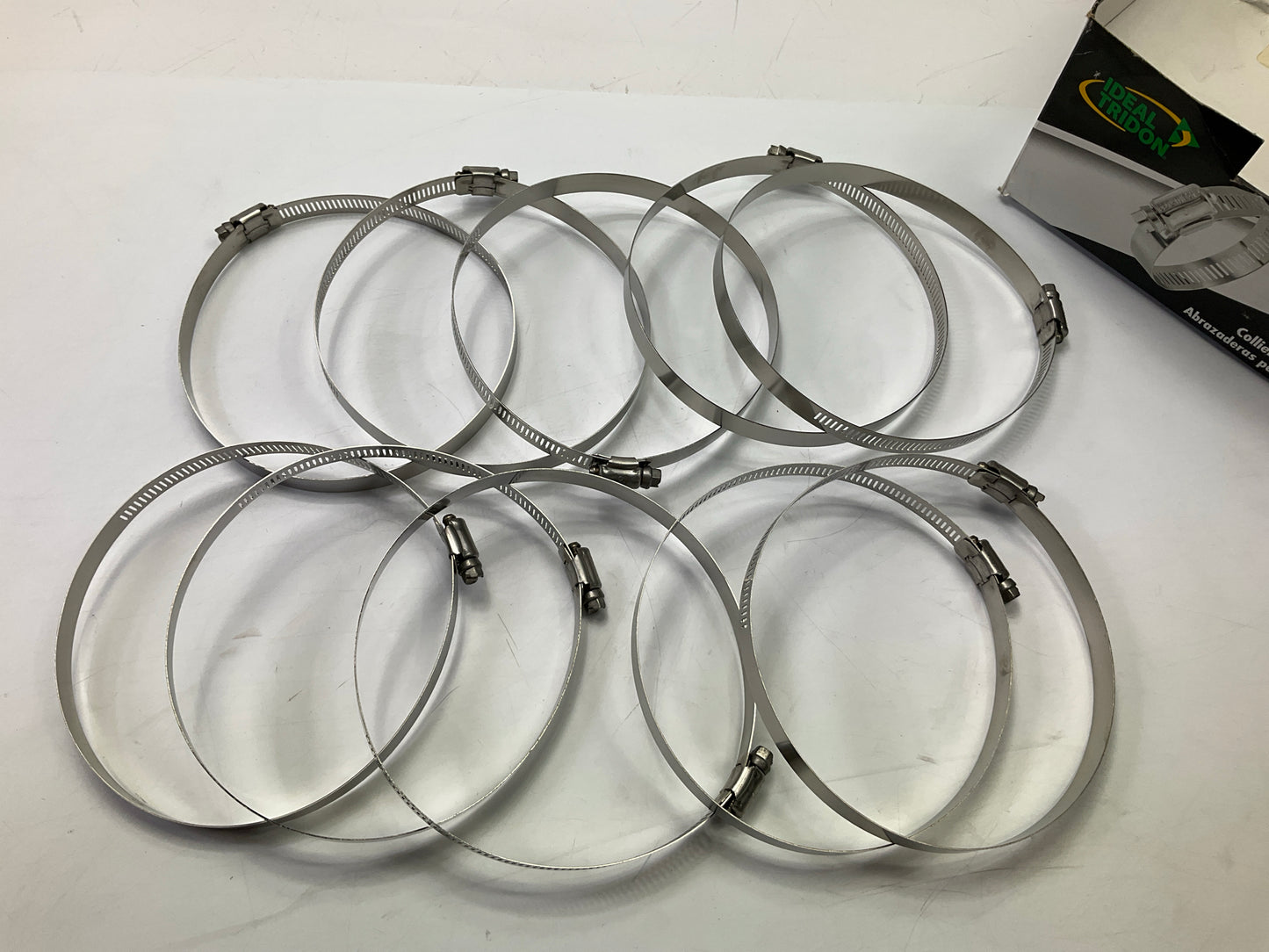 (10) Ideal 6788651 Large 316 Stainless Steel Hose Clamps, 4''- 6'' Clamping Range