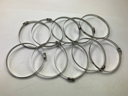 (10) Ideal 6788651 Large 316 Stainless Steel Hose Clamps, 4''- 6'' Clamping Range