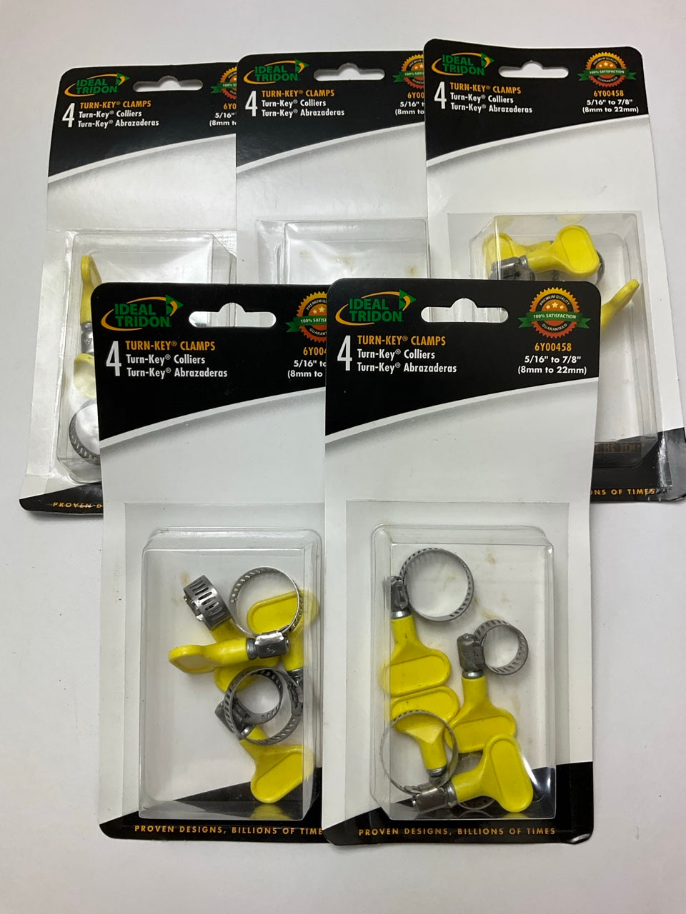 (20) Ideal 6Y004V Yellow Turn-key Hose Clamps 1/4''-7/8'' Dia, Size Micro 4 & 6