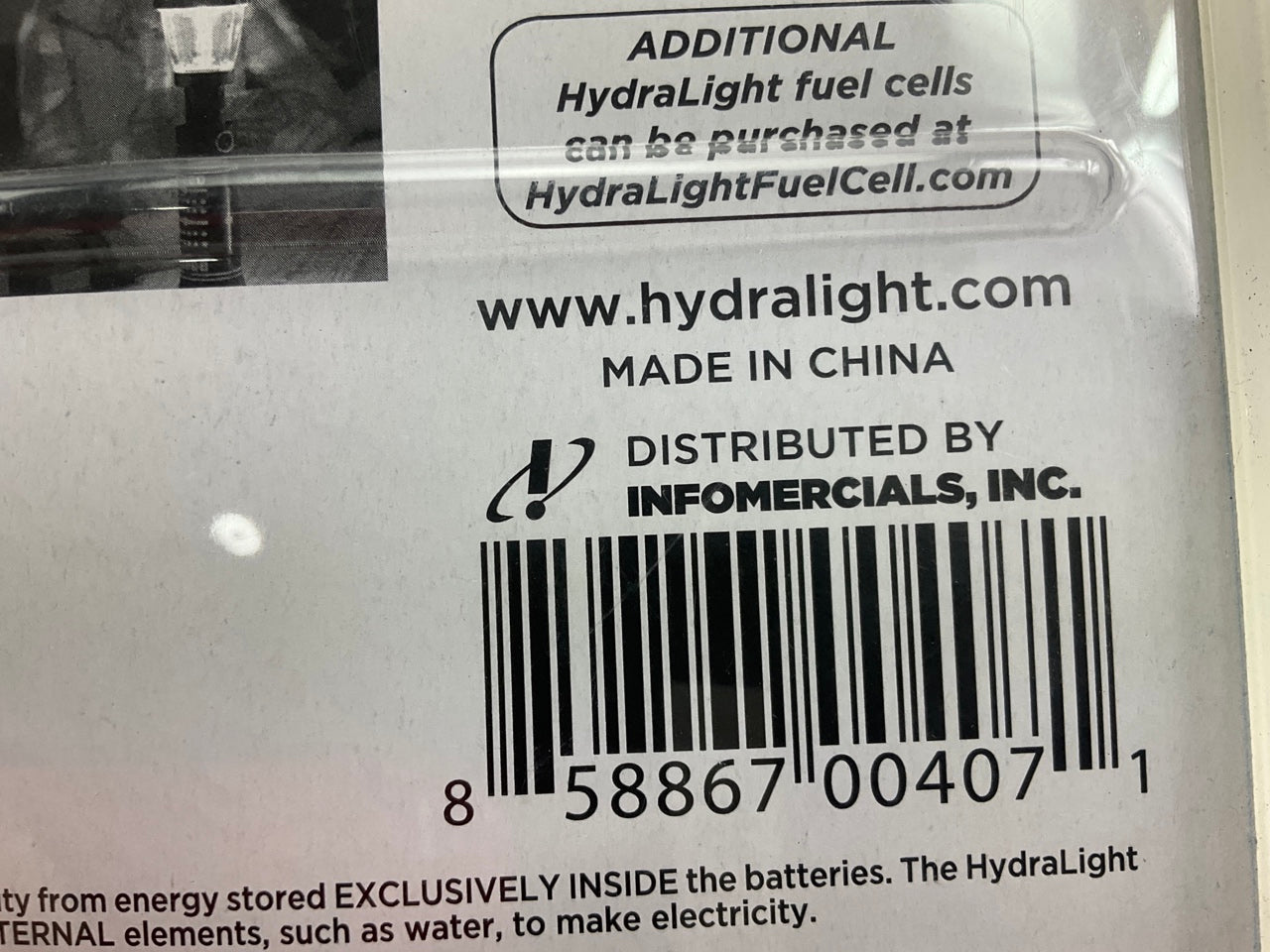 Hydralight HL4318 Water Powered Fuel Cell Flashlight / Lantern - Runs On Water